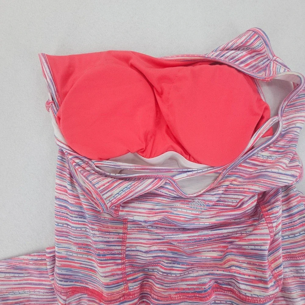 Zelos Athletic Dress Womens Small Pink Striped Built In Shorts Pickleball Tennis